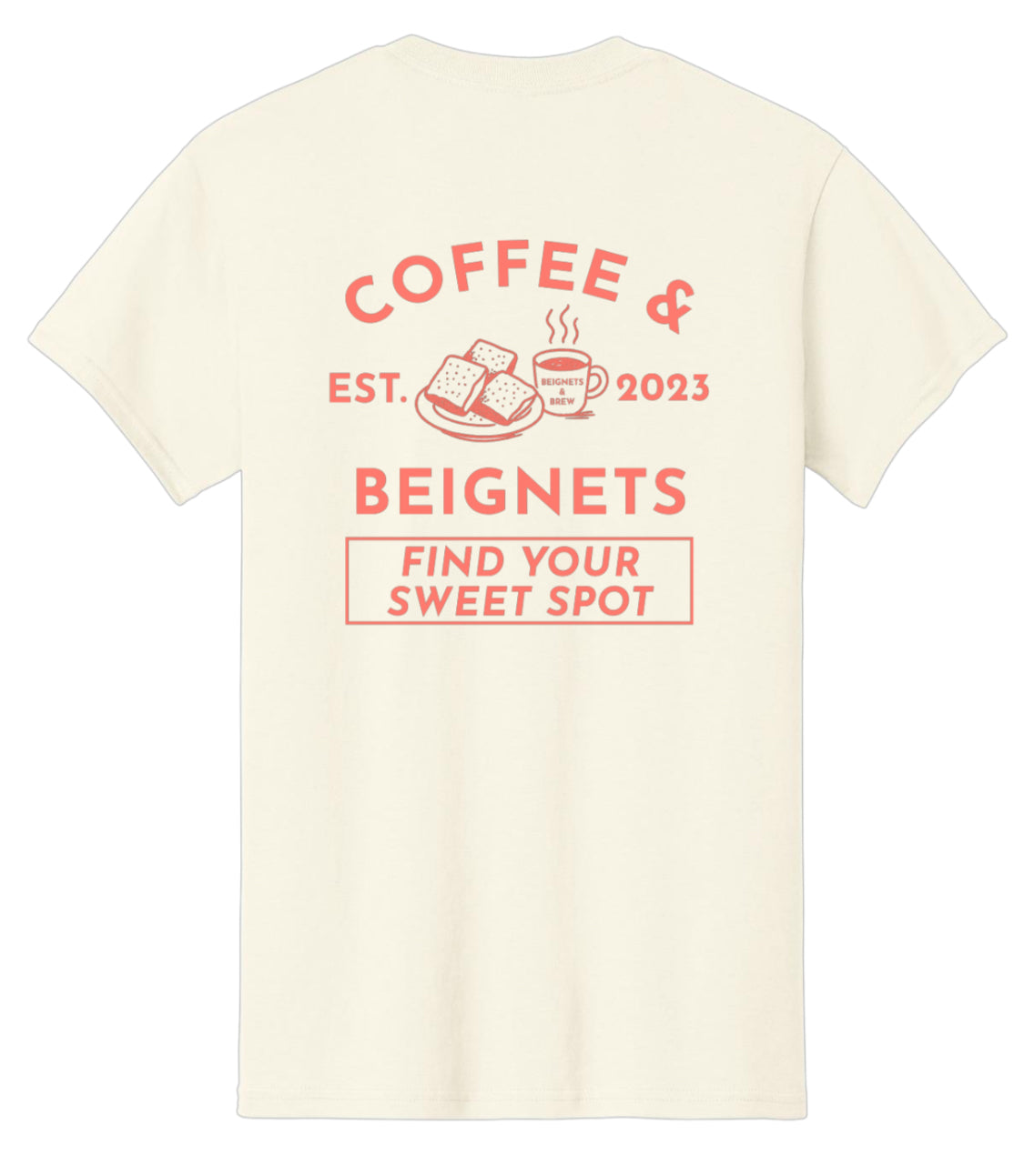 Coffee & Beignets Tee Coral