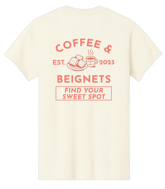 Coffee & Beignets Tee Coral